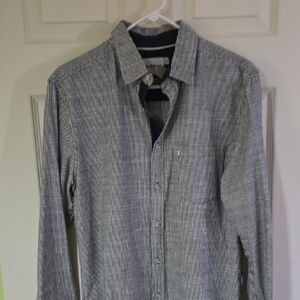Goodfellow & Co Men's Navy and White Pinstripe Button-Down Shirt